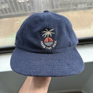 NWT Howler Brothers Cotton Sunset Palms Blue Hat Strapback Embroidered BRAND NEW